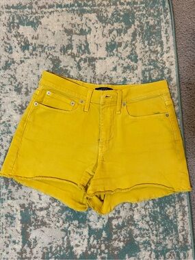 J Crew mustard yellow shorts